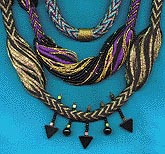 [tubular warp twined necklaces]